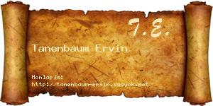 Tanenbaum Ervin névjegykártya