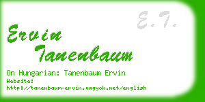 ervin tanenbaum business card